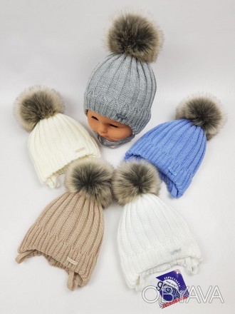 
 
Вязаные детские шапки с помпоном 
- милый дизайн и тепло для малыша! Производ. . фото 1