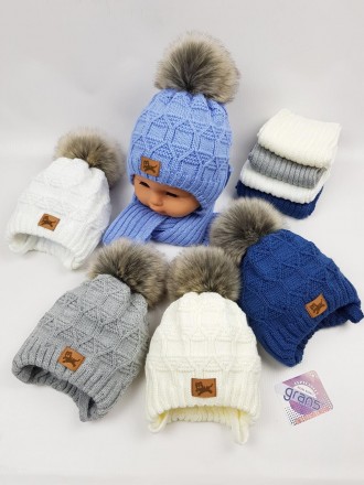 
 
В'язані дитячі шапки з помпоном 
- милий дизайн та тепло для малюка! Виробник. . фото 2