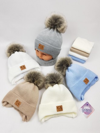 
 
В'язані дитячі шапки з помпоном 
- милий дизайн та тепло для малюка! Виробник. . фото 2