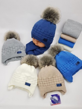 
 
Вязаные детские шапки с помпоном 
- милый дизайн и тепло для малыша! Производ. . фото 2