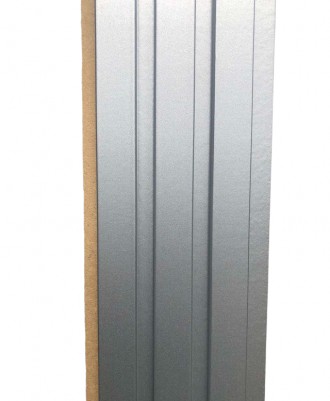 Стеновая декоративная реечная панель МДФ. Цвет: Алюминий. Размеры одной панели: . . фото 2