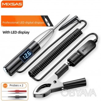 MIXSAS LED display - тестер автомобильной цепи 5-30V (длина провода 1.2m, иголки. . фото 1