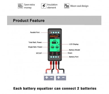 Балансир АКБ Battery Equalizer ANGUI KBX102S с индикацией
Эквалайзер батареи исп. . фото 8