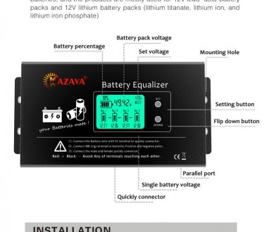 Балансир АКБ Battery Equalizer MAZAVA HX02 с индикацией
Эквалайзер батареи HX02 . . фото 8