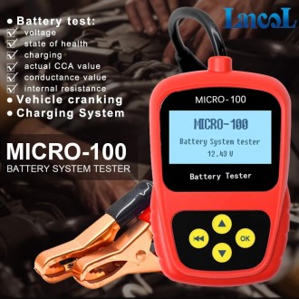 Анализатор автомобильных стартерных аккумуляторных батарей MICRO-100 для:
— тест. . фото 3