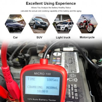 Анализатор автомобильных стартерных аккумуляторных батарей MICRO-100 для:
— тест. . фото 6