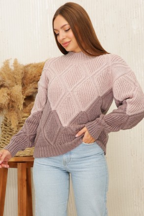 В'язаний жіночий светр.
 
Розмір універсальний 44-52.
Склад - 50% вовна 50% акри. . фото 2