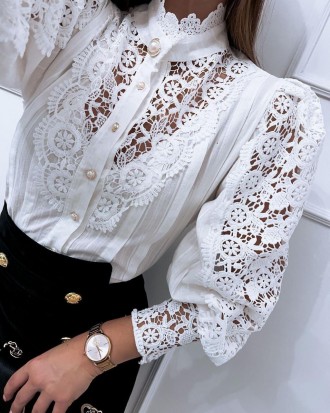 
Жіноча елегантка блуза з кружевом
42-46 універсал
підклад+ мереживо
42-46
білий. . фото 6
