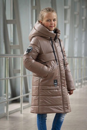 Зимова куртка для дівчинки з накладними кишенями - новинку на зиму 2023-2024 для. . фото 3