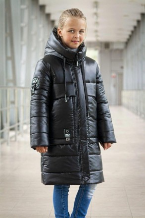 Зимова куртка для дівчинки з накладними кишенями - новинку на зиму 2023-2024 для. . фото 2