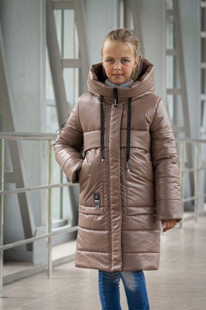 Зимова куртка для дівчинки з накладними кишенями - новинку на зиму 2023-2024 для. . фото 5