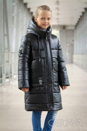 Зимова куртка для дівчинки з накладними кишенями - новинку на зиму 2023-2024 для. . фото 1