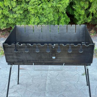 Идеальный Переносной двухуровневый Мангал-чемодан на 8 шампуров из металла 3 мм,. . фото 6