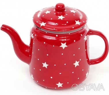 Чайник-заварник "Звезды на красном" 1100мл для заварки и подачи чая, кофе (кофей. . фото 1