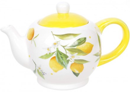 Яркий керамический чайник "Цитрусовое наслаждение" для заварки чая и травяных на. . фото 2