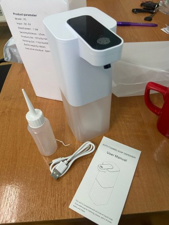 Автоматический сенсорный диспенсер для жидкого мыла, пенообразователь со встроен. . фото 2