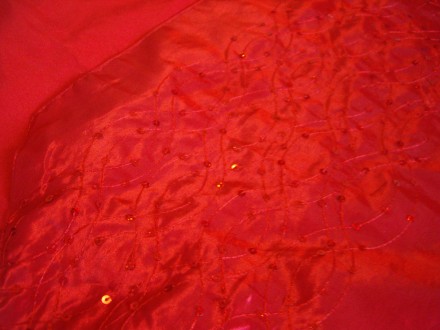 Червоний набір з пайєтками - доріжка та наволочка- д овжина доріжки- 228 см, шир. . фото 4