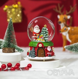 Куля новорічна декоративна, що світиться з музикою та зі автоснігом 
Зануртеся в. . фото 1