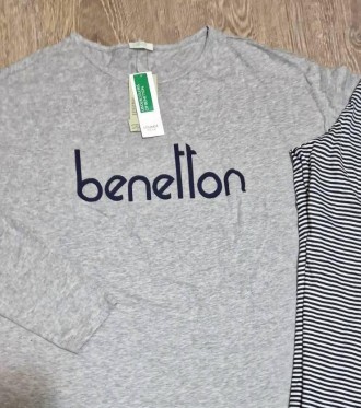 Піжама United Colors Of Benetton приталеного крою з манжетами на рукавах і штани. . фото 3