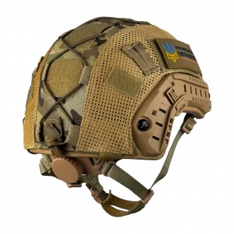 Защитный кевларовый шлем Fast Helmet NIJ IIIA (Койот) + Кавер (Мультикам)
Размер. . фото 9