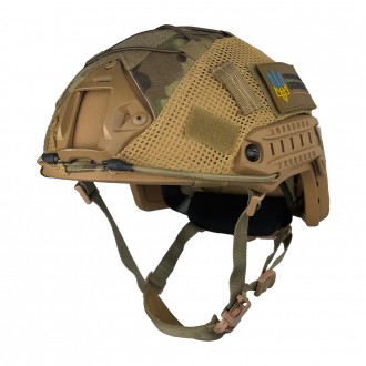 Защитный кевларовый шлем Fast Helmet NIJ IIIA (Койот) + Кавер (Мультикам)
Размер. . фото 2