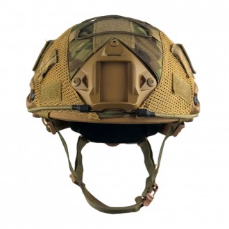Защитный кевларовый шлем Fast Helmet NIJ IIIA (Койот) + Кавер (Мультикам)
Размер. . фото 3