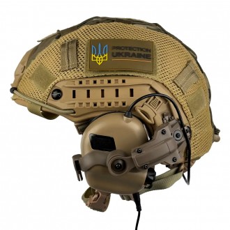 Тактический комплект шлем Fast + кавер + наушники Earmor М31 + крепление Чебураш. . фото 11