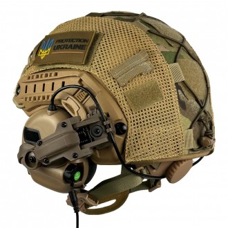 Тактический комплект шлем Fast + кавер + наушники Earmor М31 + крепление Чебураш. . фото 10