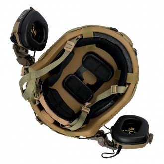 Тактический комплект шлем Fast + кавер + наушники Earmor М31 + крепление Чебураш. . фото 3