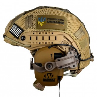 Комплект шлем Fast Helmet NIJ IIIA + наушники Walkers Razor Slim с чебурашкой + . . фото 3