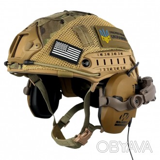 Комплект шлем Fast Helmet NIJ IIIA + наушники Walkers Razor Slim с чебурашкой + . . фото 1