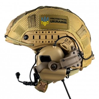 Комплект шлем кевларовый Fast Helmet NIJ IIIA + наушники Earmor M32 Mod3 с чебур. . фото 3