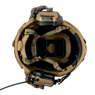 Комплект шлем кевларовый Fast Helmet NIJ IIIA + наушники Earmor M32 Mod3 с чебур. . фото 7