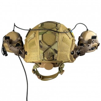 Комплект шлем кевларовый Fast Helmet NIJ IIIA + наушники Earmor M32 Mod3 с чебур. . фото 9