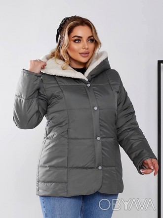 Жіноча зимова куртка 
Модель: 068
Тканина- плащівка стьобана 200 синтепоном, кап. . фото 1