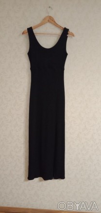 Класична вечірня чорна сукня з розрізом 
розмір : 42-44 
ог-80
довжина 140. . фото 1