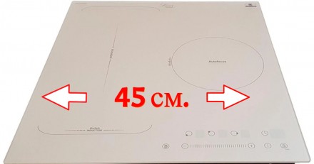 Бежевая индукционная варочная плита 45 см на три конфорки. Встраиваемая. Slider . . фото 2