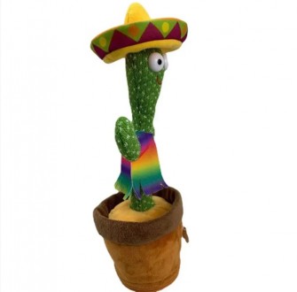 Плюшева іграшка має форму милого усміхненого кактуса, що вміє співати, танцювати. . фото 4