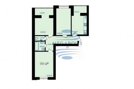 Продам гарну трикімнатну квартиру з сучасним плнуваням за доступною ціною біля п. Центр. фото 6
