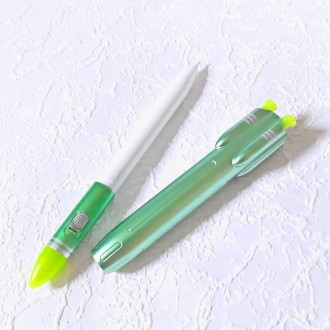 Ручка 3в1 гелева Ракета зелена з ліхтариком синя паста 0.38мм арт.BP-9388-1
Відм. . фото 3