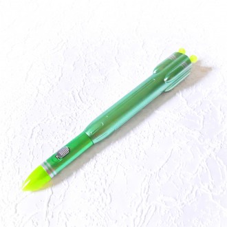 Ручка 3в1 гелева Ракета зелена з ліхтариком синя паста 0.38мм арт.BP-9388-1
Відм. . фото 2