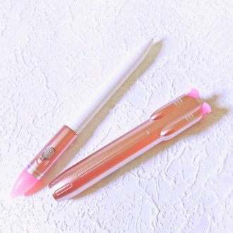 Ручка 3в1 гелева Ракета рожева з ліхтариком синя паста 0.38мм арт.BP-9388-3
Відм. . фото 2