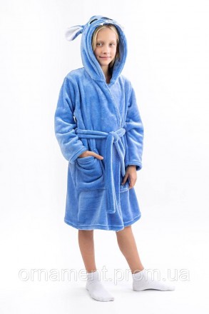 
Халат теплий для дітей і підлітків, лазневий халат на хлопчика та дівчинку з ка. . фото 5