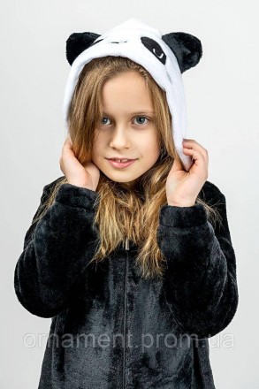 
Кігурумі піжама Панда, дитячий теплий комбінезон на блискавці для дому на дівчи. . фото 5