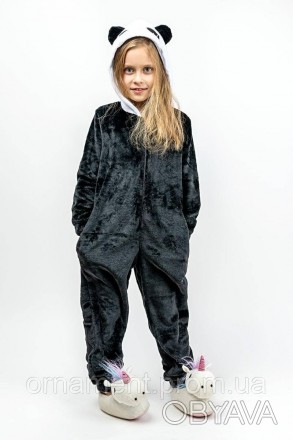 
Кігурумі піжама Панда, дитячий теплий комбінезон на блискавці для дому на дівчи. . фото 1