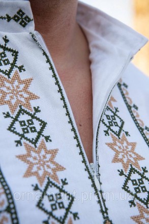 
Вишиванка чоловіча біла — патріотична українська сорочка, виготовлена з натурал. . фото 7