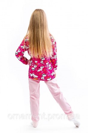 Тепла дитяча піжама, складається з кофти з довгим рукавом на манжетах і штанів н. . фото 5