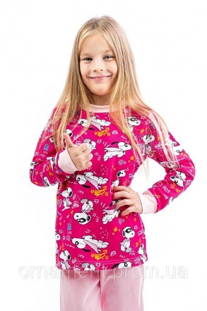 Тепла дитяча піжама, складається з кофти з довгим рукавом на манжетах і штанів н. . фото 6