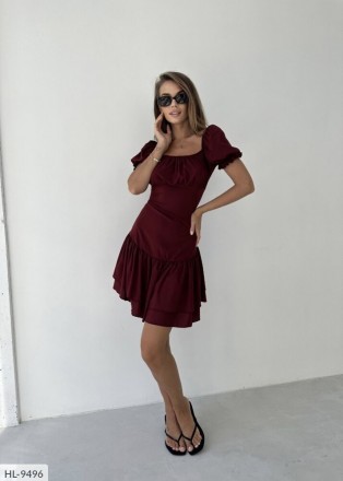 Платье HL-9496
Ткань: софт
Цвет: марсал, малина, электрик
Платье со шнуровкой по. . фото 3