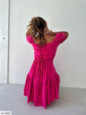 Платье HL-9496
Ткань: софт
Цвет: марсал, малина, электрик
Платье со шнуровкой по. . фото 5